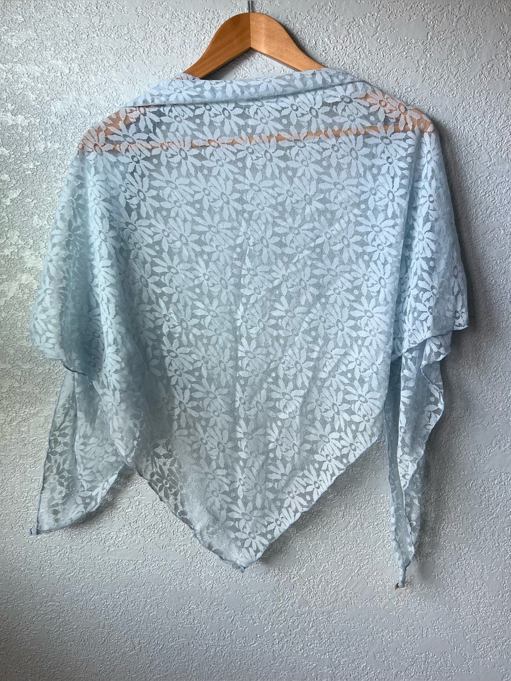 Vintage 90’s Italian Sheer Lace Triangle Shawl Scarf Coquette Fairycore